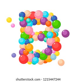 Vector letter b of the alphabet for kids of the colored balls.