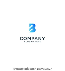 vector letter b with arrow shape logo design