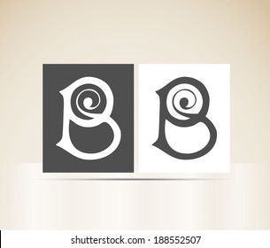 Vector letter B art deco alphabet 
