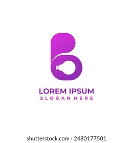 Vector Letter B with bulb logo