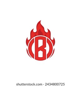 Vector letra B círculo de fuego logo diseño plantilla inspiración, ilustración vectorial.