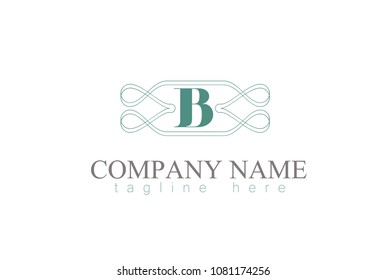 Vector Letter B Decorative Ornament Frame Design.