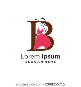 Vector letter b icon logo design with beauty element style premium vector