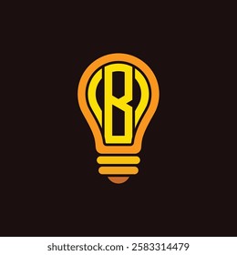Vector letter B lamp logo design template inspiration, vector illustration.