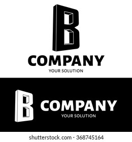 Vector letter B logo. Brand logo B for the company in the form of 3D letters