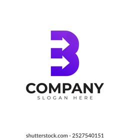 Vector Letra B Logotipo Plantilla Premium