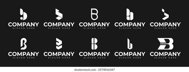 vector letter b logo premium template bundle