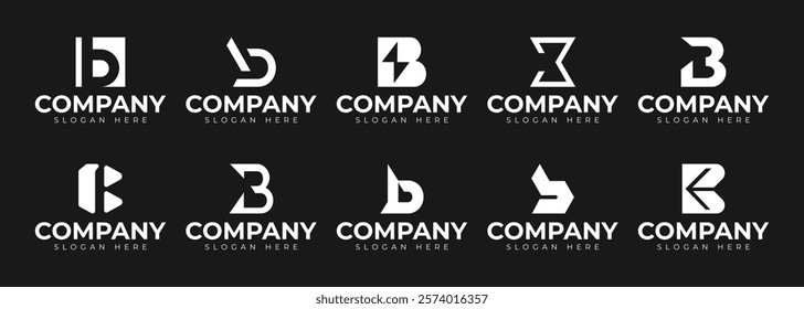 vector letter b logo premium template bundle