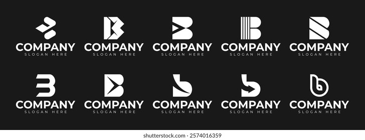 vector letter b logo premium template bundle