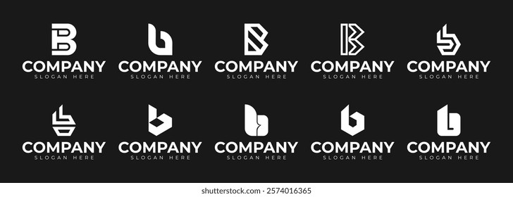 vector letter b logo premium template bundle