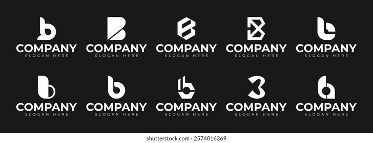 vector letter b logo premium template bundle