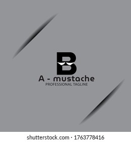Vector Letter B logo templates isolated on gray background. Modern mustache Design. 