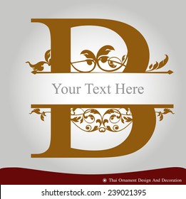 Vector of Letter B in the old vintage style. ABC concept type as logo. Typography design