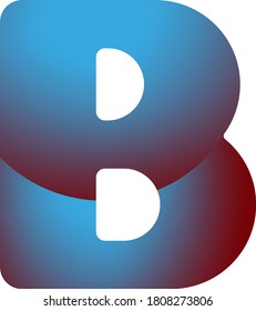 Vector letter B on the isolated fon