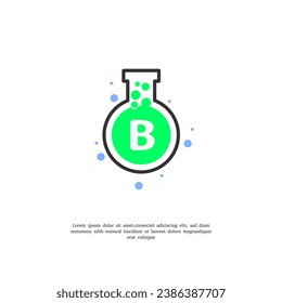 vector letter B on lab icon design template illustration