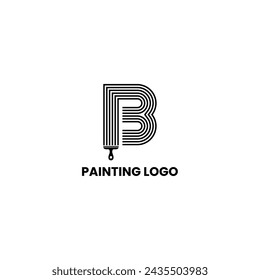 Vector letter B painting logo design template inspiration, vector illustration.