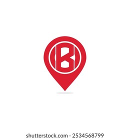 Vector letra B pin point logo diseño Plantilla inspiración, Ilustración vectorial.