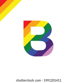 Vector Letter B Rainbow Color Stock Vector (Royalty Free) 1991201411