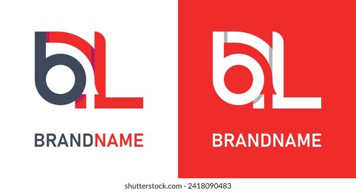 vector letter bl flat logo design