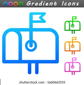 Símbolo de icono del cuadro de letra del vector