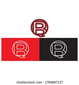 Vector Letter BQ uppercase minimalist art monogram. Creative Maze vector linear for Title, Header, Lettering, Logo. 3D Line art style on white background. Modern Design.