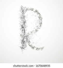 Vector letter broken of lines.