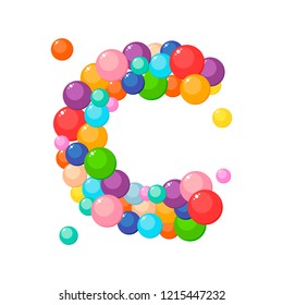 Vector letter c of the alphabet for kids of the colored balls.