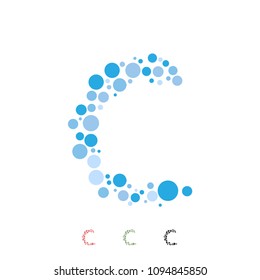 Vector Letter C Alphabet Typo Font Geometric Bubble Circle Sphere Ball Pattern Logo Icon Brand Symbol Shape Object Element Professional Corporate Identity Modern Business