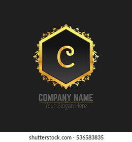 Vector Letter C Business Luxury Logo template Calligraphy template