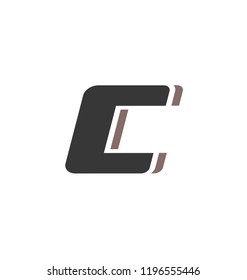 Vector letter C. Digital style symbol design. Font element. Alphabet logo. Monogram template.