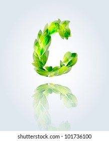 vector letter "c" in  eco style