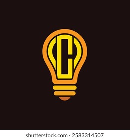 Vector letter C lamp logo design template inspiration, vector illustration.