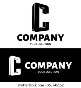 Vector letter C logo. Brand logo C for the company in the form of 3D letters