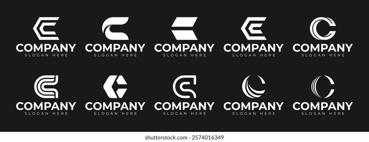 vector letter c logo premium template bundle