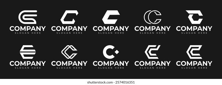 vector letter c logo premium template bundle