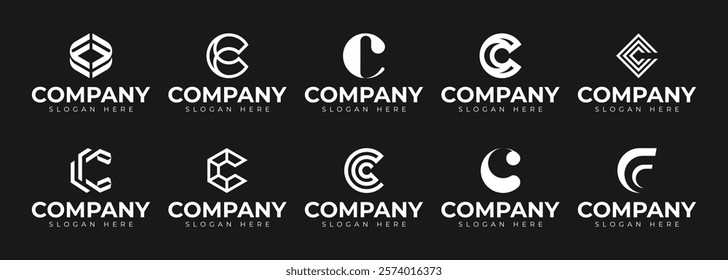 vector letter c logo premium template bundle