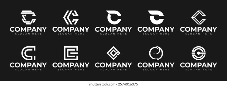 vector letter c logo premium template bundle