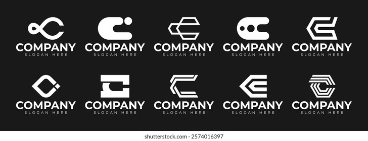 vector letter c logo premium template bundle