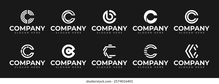 vector letter c logo premium template bundle