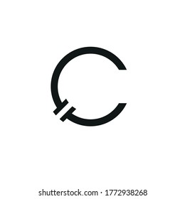 Logo de la letra vectorial c. Ilustración de acciones