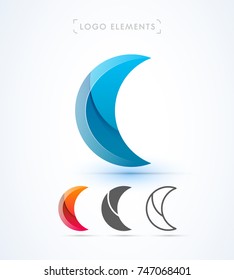 Vector letter C logo template. Material design, flat, line-art styles. Company symbol or app icon