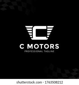 Vector Letter C logo templates isolated on white background. Modern Wing Design. 