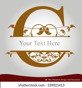 Vector of Letter C in the old vintage style. ABC concept type as logo. Typography design