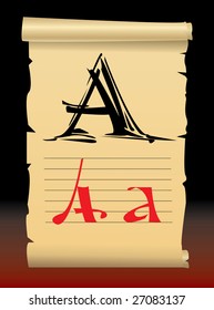 vector letter A calligraphy