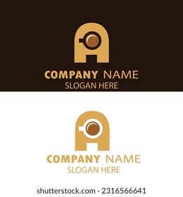 Vector A letter coffee cup logo design template inspiration vector illustration