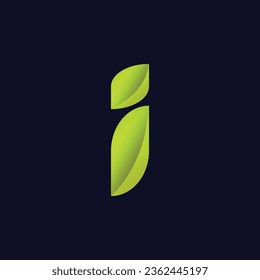 vector letter i colorful gradient logo