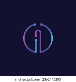 vector letter i colorful gradient logo