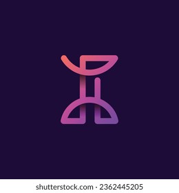 vector letter i colorful gradient logo
