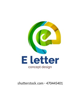 Plantilla de logotipo de concepto de letra vectorial, icono comercial abstracto. Creado con elementos de onda superpuestos transparentes, diseño elegante
