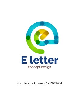 Vector letter concept logo template, abstract business icon. Created with transparent overlapping wave elements, elegant design
